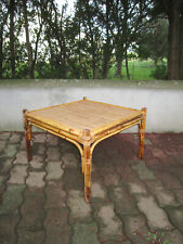 Table basse carrée en bambou, rotin et osier, Italie, années 1960 Mid - century picture