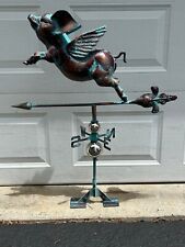 Flying Pig Weathervane Copper Patina Finish Weather Vane Handcrafted picture
