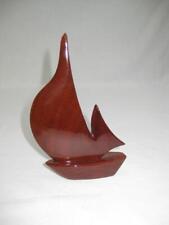 Mahogany sailing boat from Barbados  13 cms tall  Good and glossy condition. picture