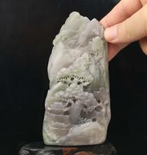 Old China natural hetian jade hand-carved statue of landscape #7 picture