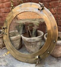 17 inches Canal Boat Porthole Window Glass-Nickel Finish Ship Window Wall Window picture