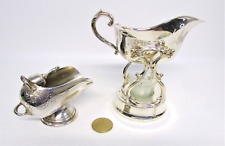 VINTAGE SILVER PLATE WM ROGERS GRAVY BOAT SERVER & MAPPINS & WEBB SUGAR SCUTTLE picture