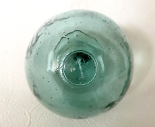 Rare Japanese Antique Blue Glass Fishing Float with 