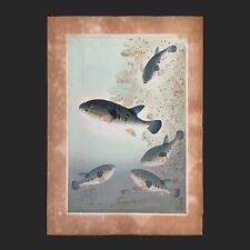 WB Bakuhu Ono Japanese Woodblock Prints Asian Antique Meiji Ukiyo-e Puffer fish picture