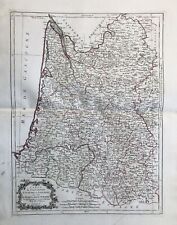 Guyenne Gascogne Burgundy Bearn Bass Navarre Carte Engraving Card Map Santini picture