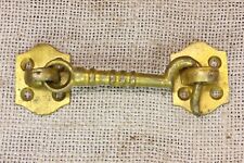 Old House Door Latch Hook & Eye Back Plates Shutter Catch Brass Security Vintage picture
