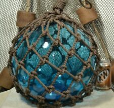 VINTAGE GLASS FISHING FLOAT IN  AQUA  picture