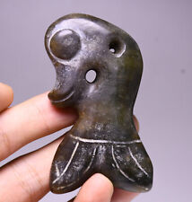 7CM China Hongshan Culture Old Jade Carved Fengshui Fish Beast Amulet Pendant picture