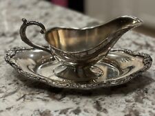Silver-plated Gravy Boat With Attached Plate picture