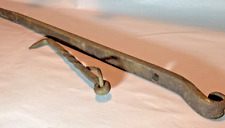 Early 1800's Hand-Forged Wrought Iron Barn Door Strap & Twisted Hook Latch picture