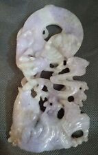 Chinese Jade Fish And A Little Dragon With A Ring Custom Art-Rare picture