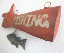 HAND DIRECTION FISHING ADVERTISEMENT SIGN FISH HANGING picture