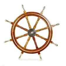 Large Boat Steering Maritime Wood Ship Wheel Nautical Captain Wall Navy décor picture