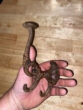 Cast Iron Coat Hook Patina Collector Home Office Victorian Decoration Hat Rack picture