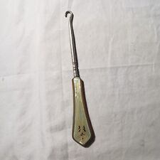 Vintage Pyramid Button Hook Puller w Celluloid Inlay on Bakelite Handle Art Deco picture