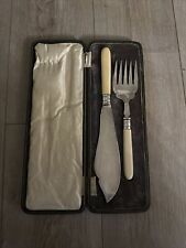 Antique Vintage A&D S Fish Serving Knife And Fork Set, Cutlery Flatware picture