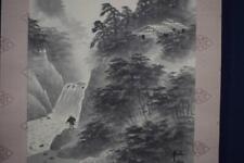 Hanging Scroll Genuine Work By Shoho/Mountain Family Fishing Person/Landscape Fi picture