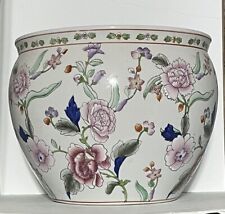 Chinese Oriental Asian Pot Porcelain Fish Bowl Antique Large Planter Jardiniere picture