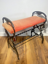 Vintage Cast Iron Vanity Bench Piano Seat Koi Fish Figural picture