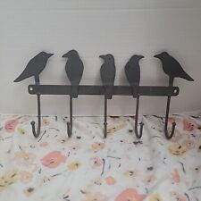 RARE OLD VINTAGE UNIQUE RUSTIC IRON  BIRD FAMILY WALL HOOK COLLECTIBLE Z2 picture