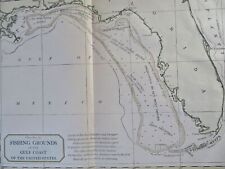 U.S. Gulf Coast Fishing Grounds Florida Groupers c. 1880 nautical map picture