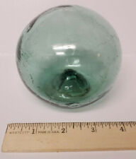 Vintage Japanese Hand Blown Glass Fishing Buoy Float Pale Blue Green 4