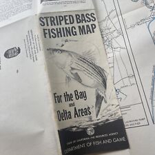 1975 Striped Bass Fishing Map Vtg Bay & Delta Areas California Dept Fish & Game picture