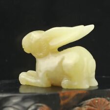 Old China natural hetian  jade hand-carved statue of rabbit zodiac #42 picture