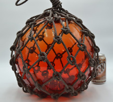 VINTAGE GLASS FISHING FLOAT IN RED AMBER picture