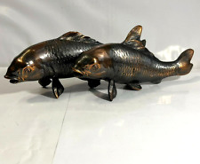 Carp Fish Metal statue 11.8 inch Japanese Metalwork Figurine picture