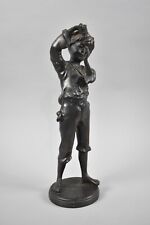 19th Century Bronze Boy Holding Fish Signed Poitevin 34 cm picture