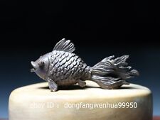 China Dynasty Folk Old Antique Red Copper Handmade Goldfish Fish Amulet Pendant picture
