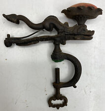 RARE Antique Cast Iron Dolphin Dragon Fish Sewing Pin Cushion Clamp picture