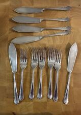 Antique Harrison Fisher & Co Silver Plate Fish Knives and forks Cutlery picture
