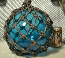 VINTAGE GLASS FISHING FLOAT IN AQUA picture