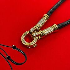 Thai Buddha Amulet Handmade Pendant Black Necklace Leather Rope 1 hook 