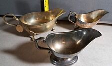 Antique Silver Plated? Gravy Boats 1= India 10.25x5in 2=7.75x3.75in #1947Metals picture