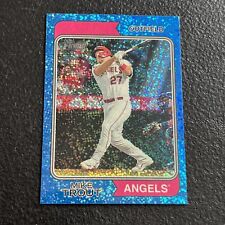 Mike Trout 2023 Topps Heritage Blue Sparkle Refractor Card 5 Los Angeles Angels picture