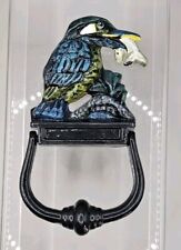 Kingsfisher Hand Painted antique vintage Bird Holding A Fish door knocker picture