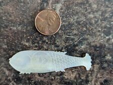 Antique Chinese Carved Gaming KOI FISH Chip Counter Mother-o pearl  picture