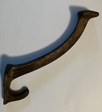 Old Coat Hook Mission House Clothes Tree Bath Robe Brass W/ Ears Vintage Rustic picture