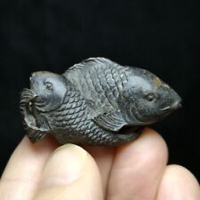 4.8 CM Old Chinese Bronze Carving Mother and Son Fish Statue Pendant Collection picture