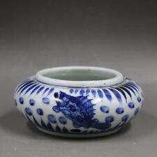 Old Chinese Blue & White Porcelain Ming Yongle Painted fish algae jar pots 9152 picture
