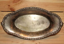 Antique ornate floral silver plated boat bowl picture