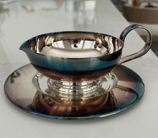 Italian Made by Meastri Silver Plated Gravy Boat and Saucer picture