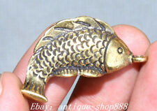 4CM Collect Old China Dynasty Bronze Gilt Fengshui Fish Animal Amulet Pendant picture
