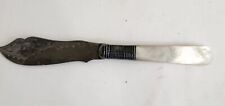 VINTAGE 1847 ROGERS BROS FISH KNIFE MOTHER OF PEARL HANDLE  ETCHED DESIGN  picture