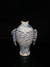 Old Blue and White Fish Bottles from the Qing Dynasty in China picture
