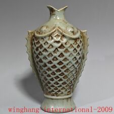 China Song Dynasty Official kiln Ru porcelain fish shape Bottle Pot Vase Statue picture