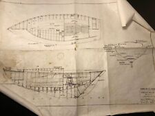 Vintage Herreshoff Marlin Class Sail Boat Design Drawing Plans 1938 picture